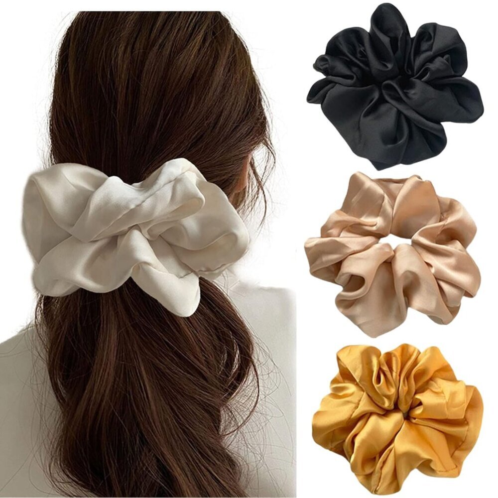 Large Satin Scrunchies Oversized Jumbo Sleeping Giant No Damage Big Silk for Wom